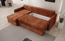 Designer Ecksofa Roma in Cord mit Schlaf- und Klappfunktion