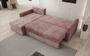 Designer Ecksofa Roma in Cord mit Schlaf- und Klappfunktion