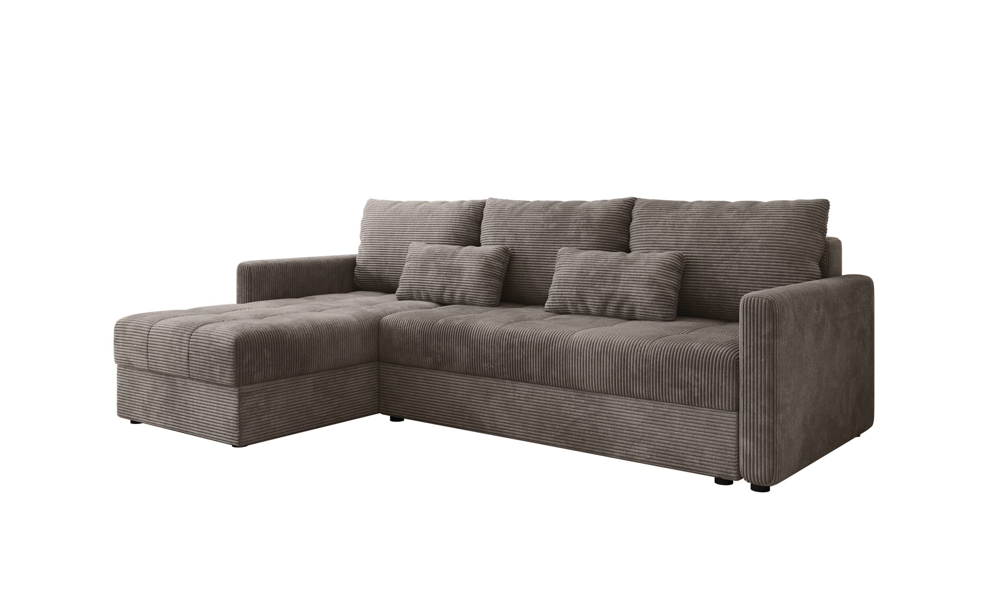 Designer Sofa Roma in Cord mit Schlaf- und Klappfunktion
