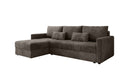 Designer Ecksofa Roma in Cord mit Schlaf- und Klappfunktion