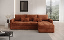 Designer Ecksofa Roma in Cord mit Schlaf- und Klappfunktion