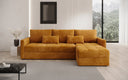 Designer Ecksofa Roma in Cord mit Schlaf- und Klappfunktion