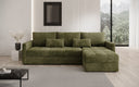 Designer Ecksofa Roma in Cord mit Schlaf- und Klappfunktion