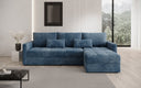 Designer Ecksofa Roma in Cord mit Schlaf- und Klappfunktion