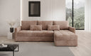 Designer Ecksofa Roma in Cord mit Schlaf- und Klappfunktion