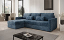 Designer Ecksofa Roma in Cord mit Schlaf- und Klappfunktion