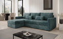 Designer Ecksofa Roma in Cord mit Schlaf- und Klappfunktion