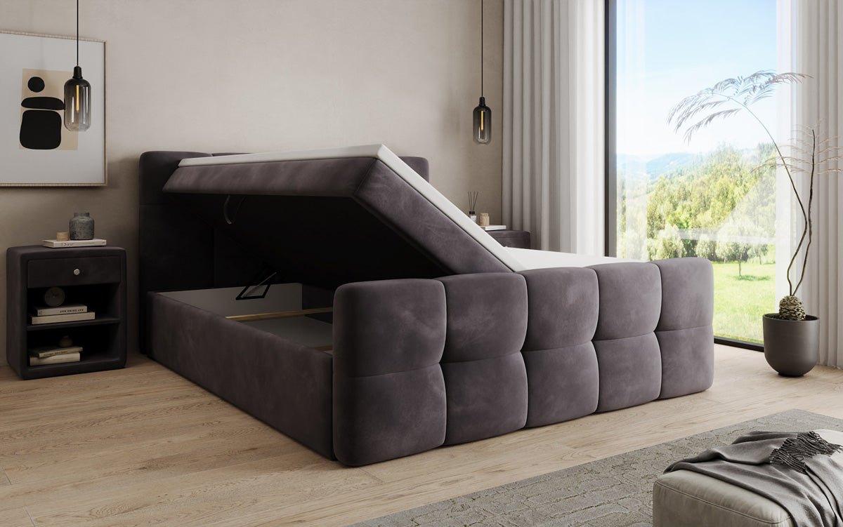 Boxspringbed Cozy Velvet met opbergruimte