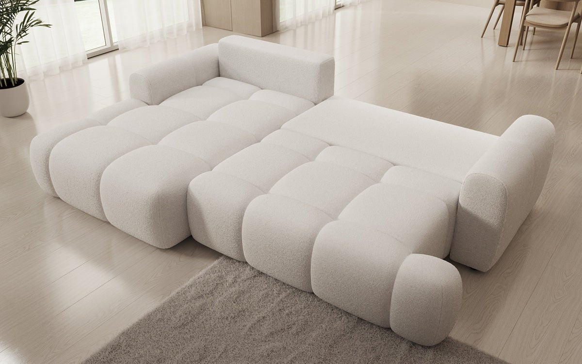 Designer Sofa Analfi L mit Schlaf- und Klappfunktion in Bouclé