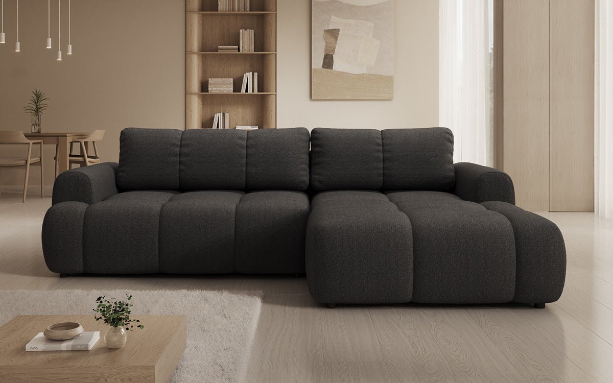 Designer Sofa Analfi L mit Schlaf- und Klappfunktion in Bouclé