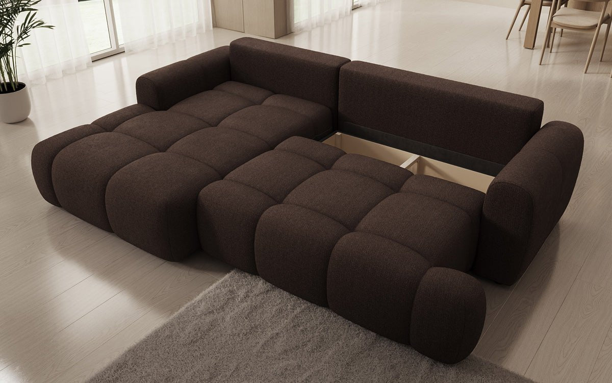 Designer Sofa Analfi L mit Schlaf- und Klappfunktion in Bouclé