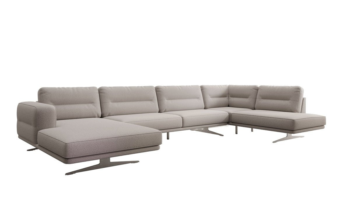 Designer Sofa Wohnlandschaft Torino U in Bouclé