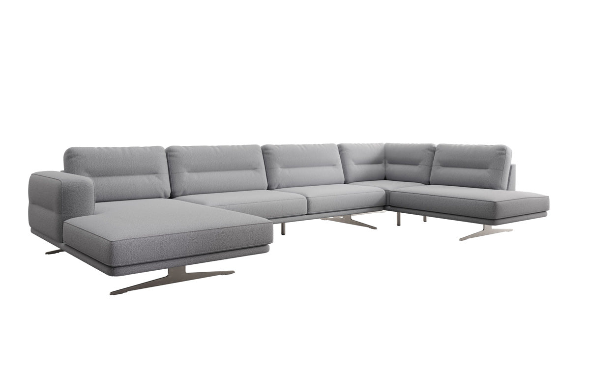 Designer Sofa Wohnlandschaft Torino U in Bouclé