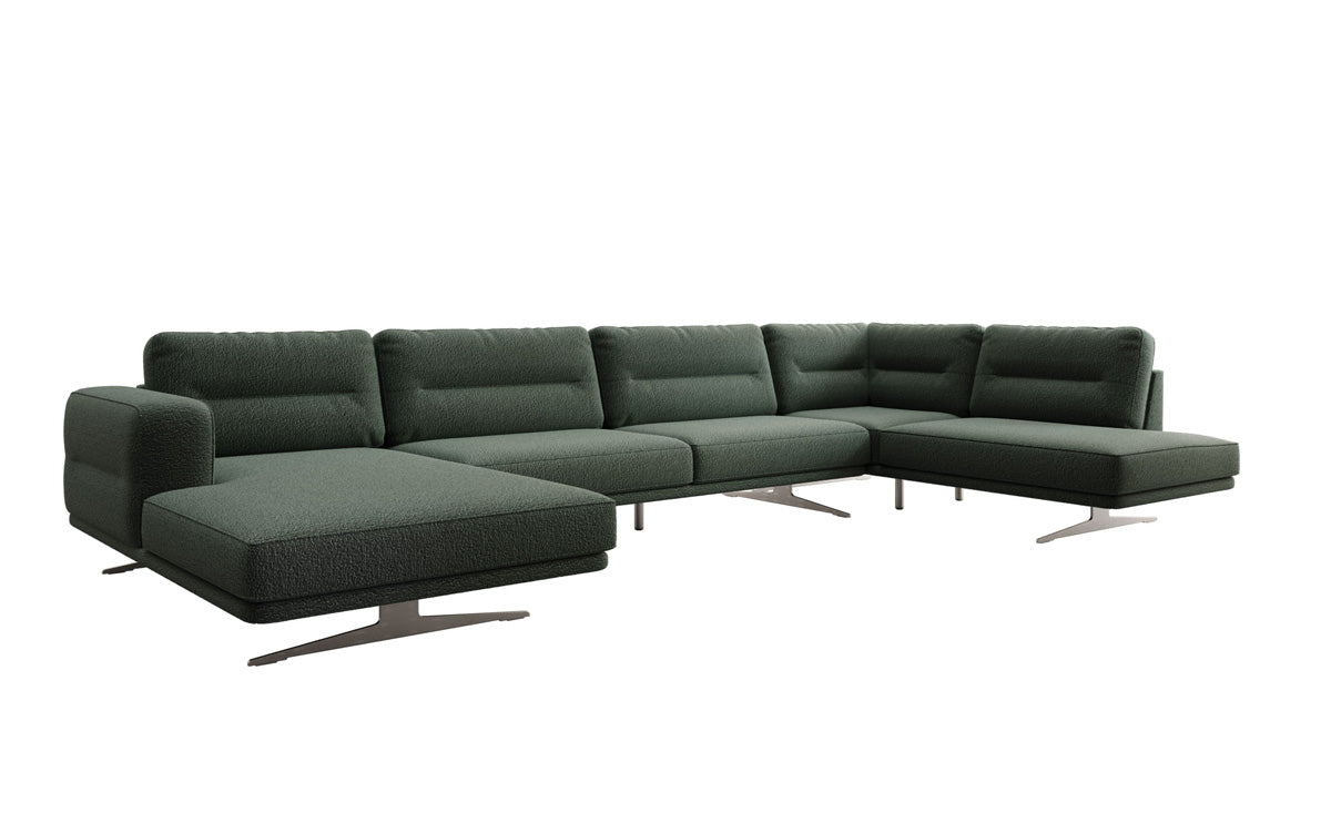 Designer Sofa Wohnlandschaft Torino U in Bouclé