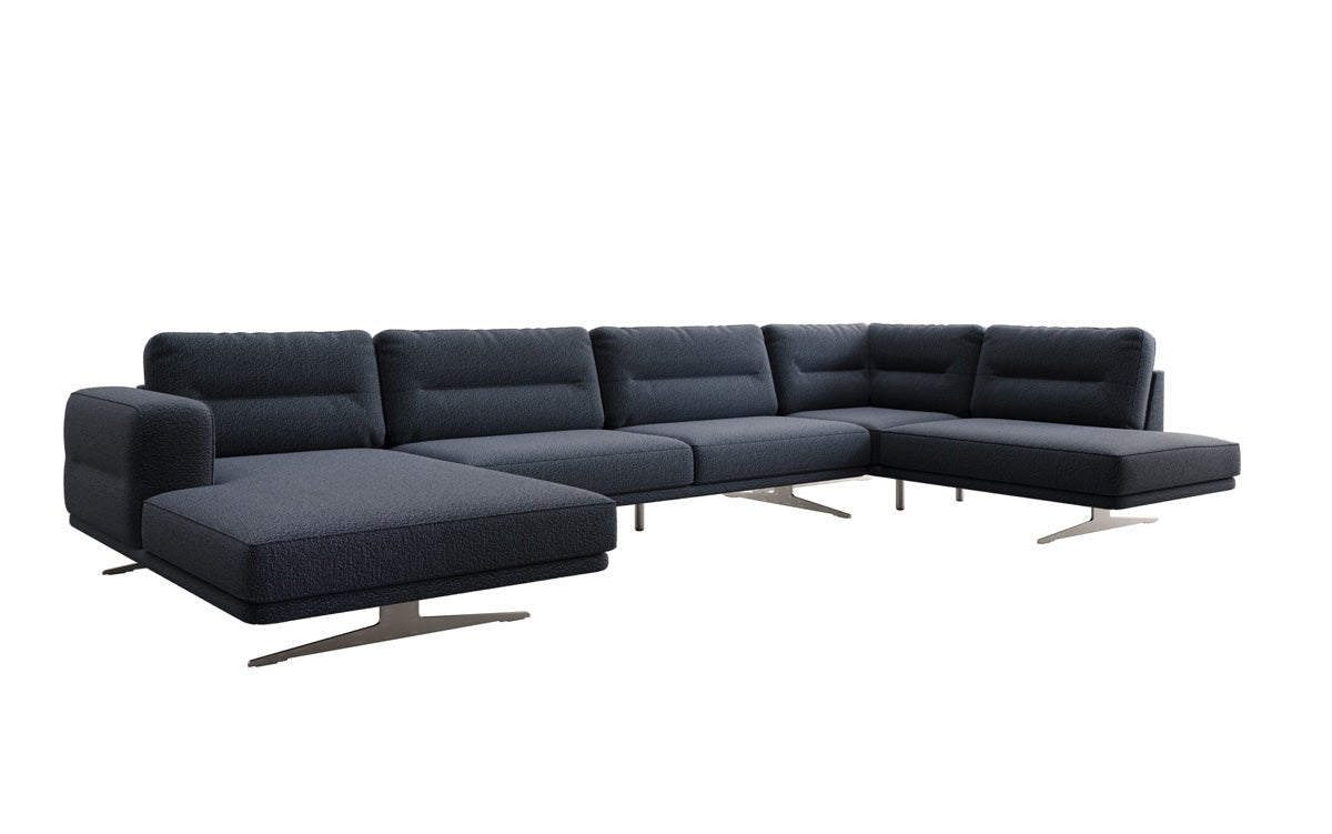 Designer Sofa Wohnlandschaft Torino U in Bouclé