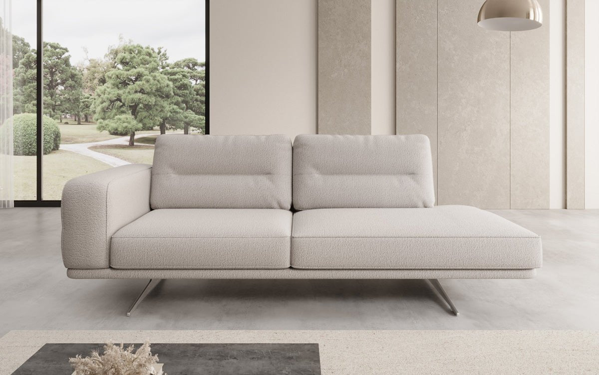 Canapé méridienne design Torino en Bouclé