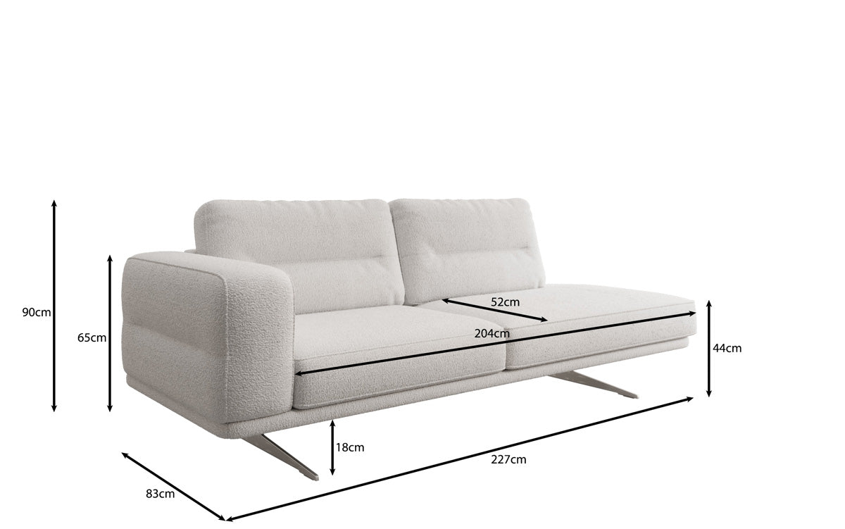 Canapé méridienne design Torino en Bouclé