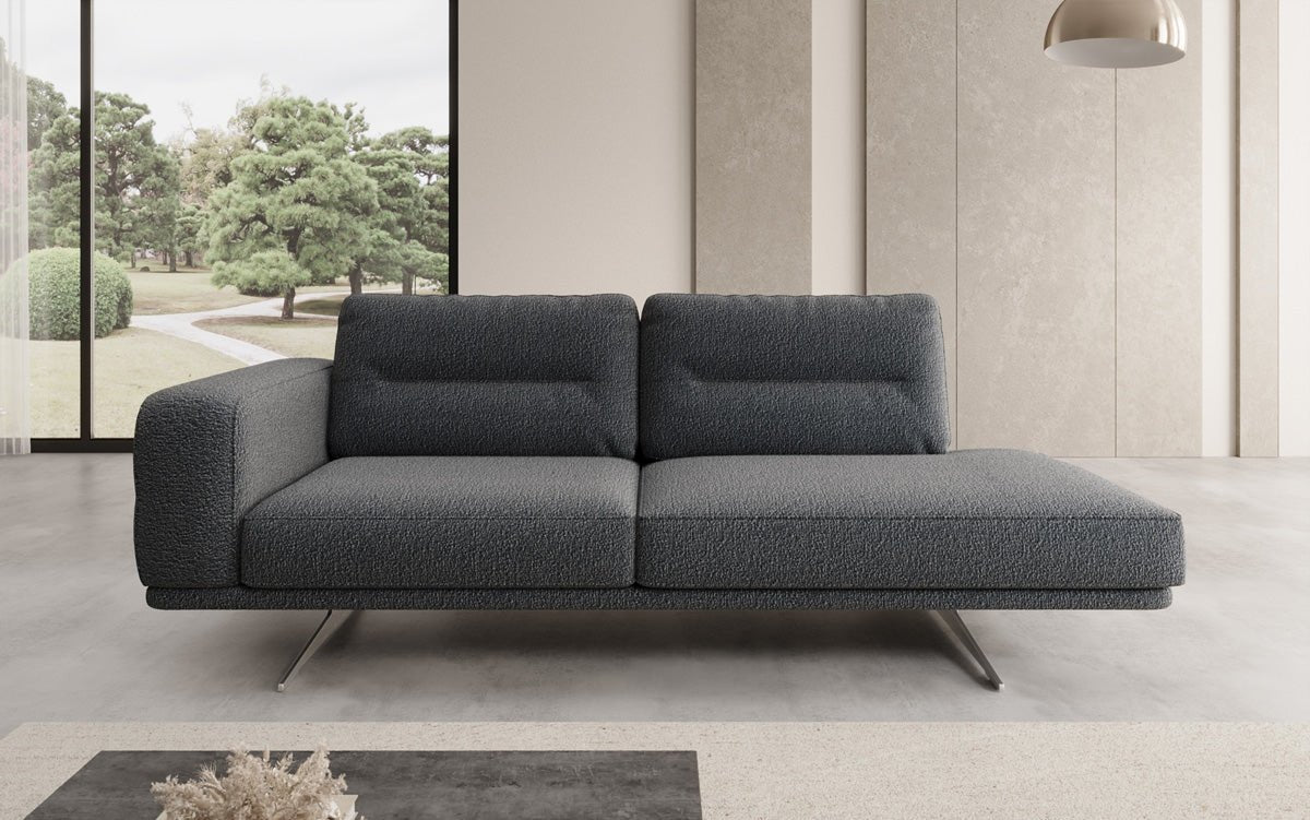 Canapé méridienne design Torino en Bouclé