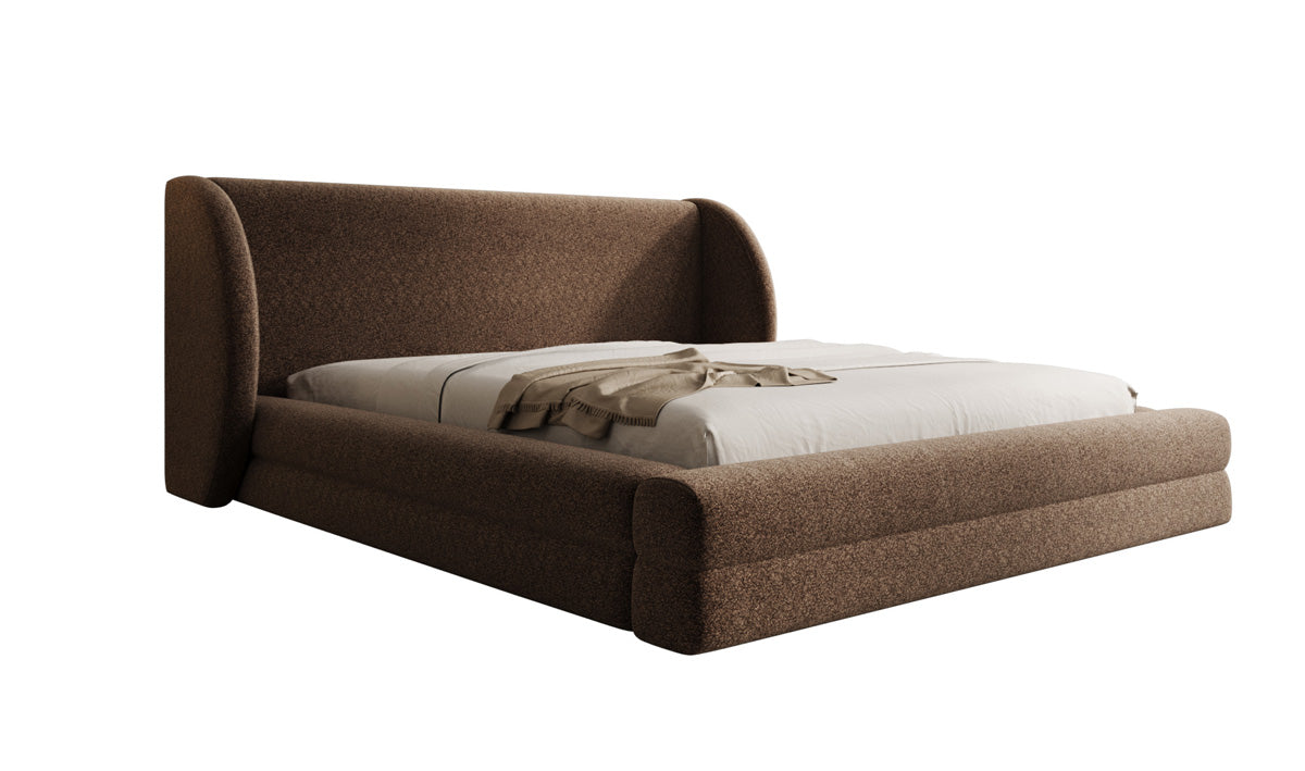 Designer Polsterbett Liv in Strukturstoff mit Stauraum