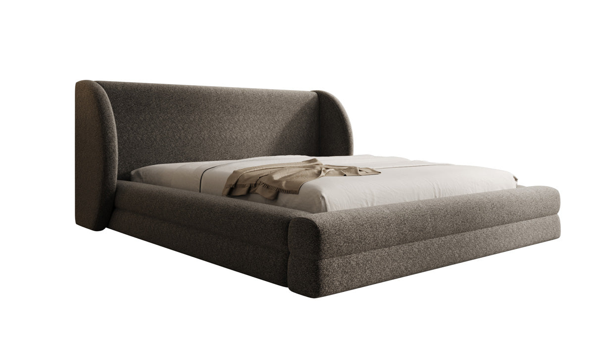 Designer Polsterbett Liv in Strukturstoff mit Stauraum
