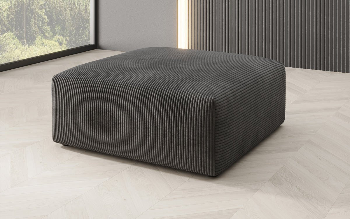 Beistellhocker 80 cm Snug uit Ribstof