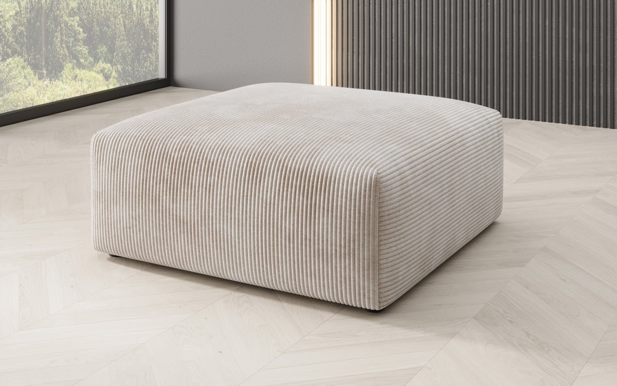 Beistellhocker 80 cm Snug uit Ribstof