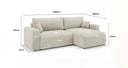 Designer Ecksofa Noma mit Schlaf- und Klappfunktion in Cord