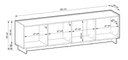 Meuble TV bas design Kiyora 195 cm