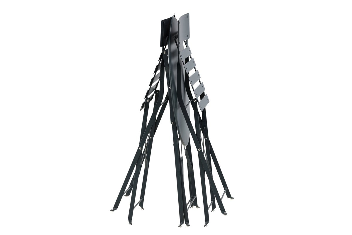 Café Set Bordeaux - 2er Set Stühle inklusive Tisch in Dunkelgrau