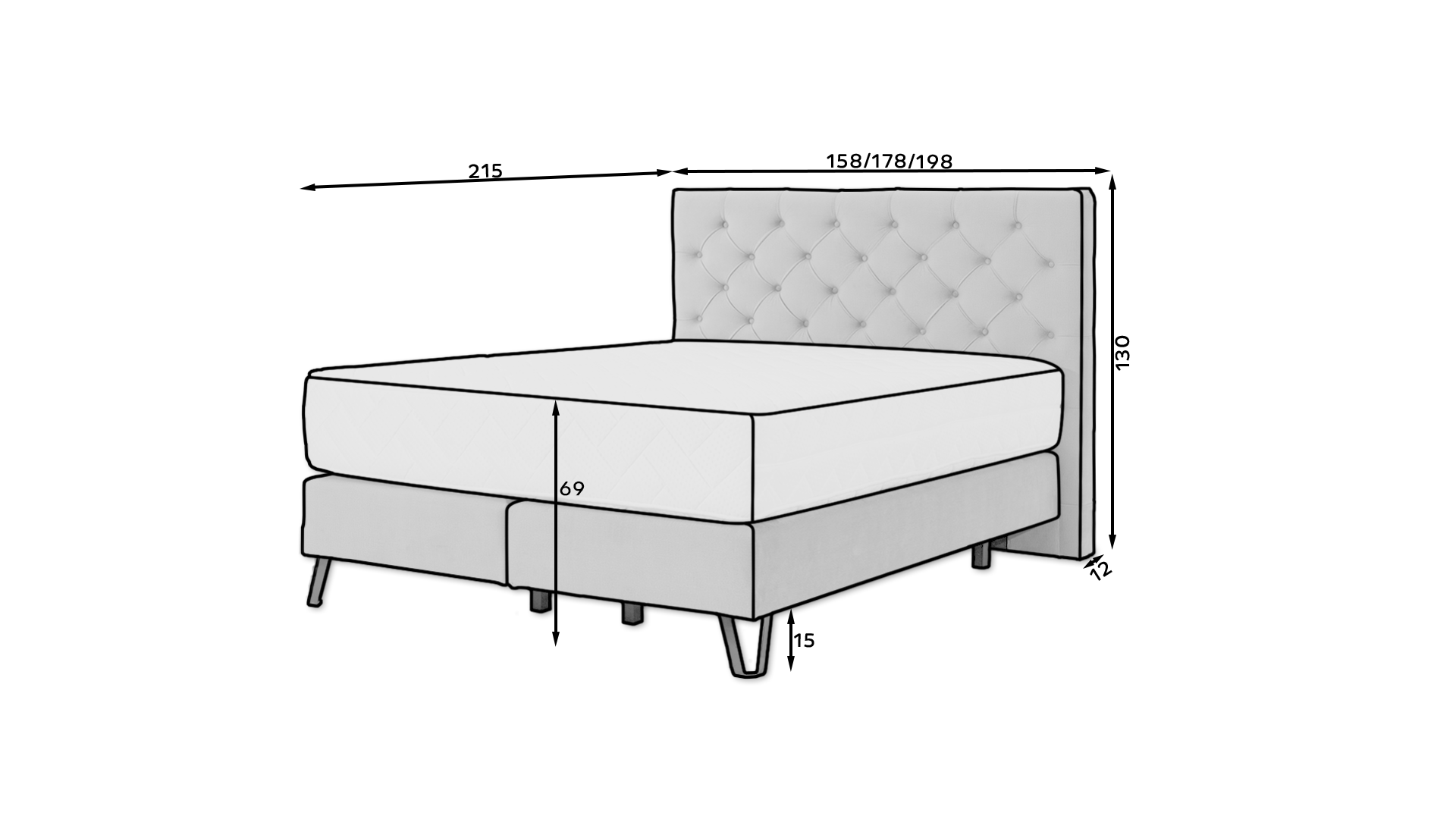Lit boxspring Cerina