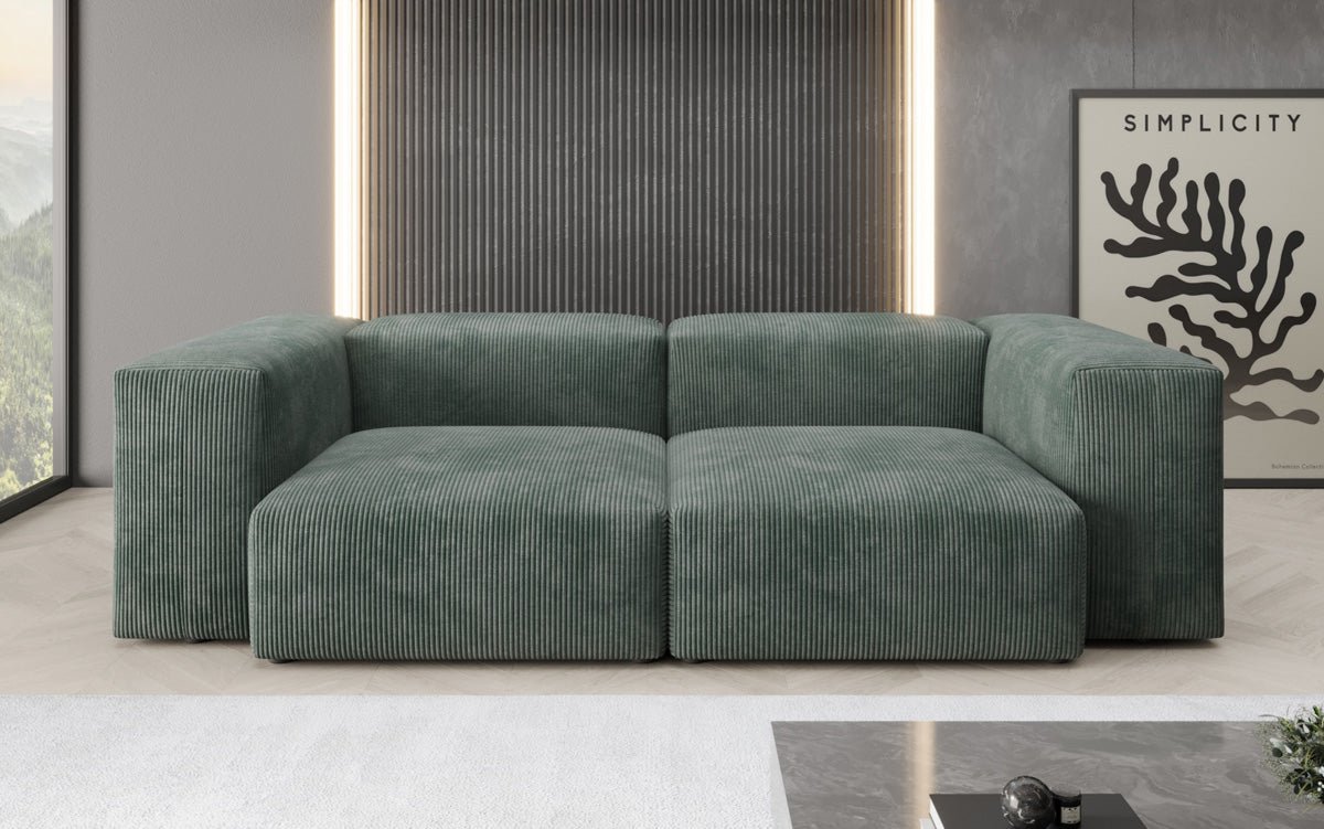 Designer 2-zits bank Snug in Ribstof