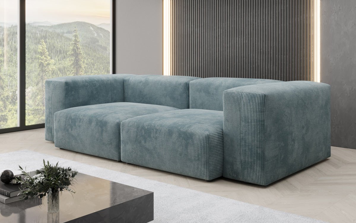 Designer 2-zits bank Snug in Ribstof