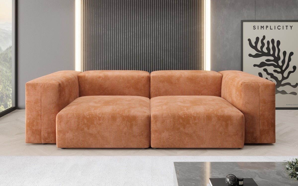 Designer 2-zits bank Snug in Ribstof