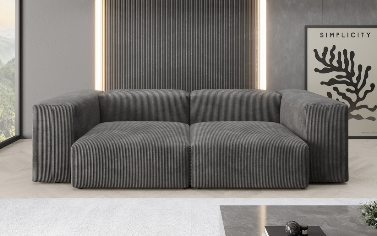 Designer 2-zits bank Snug in Ribstof