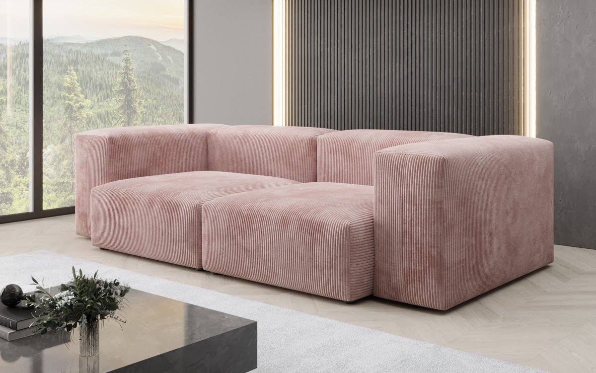 Designer 2-zits bank Snug in Ribstof