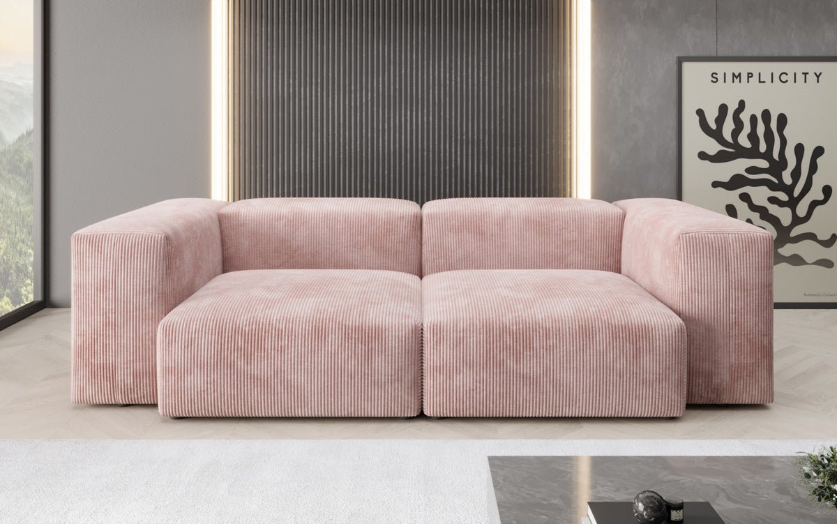 Designer 2-zits bank Snug in Ribstof