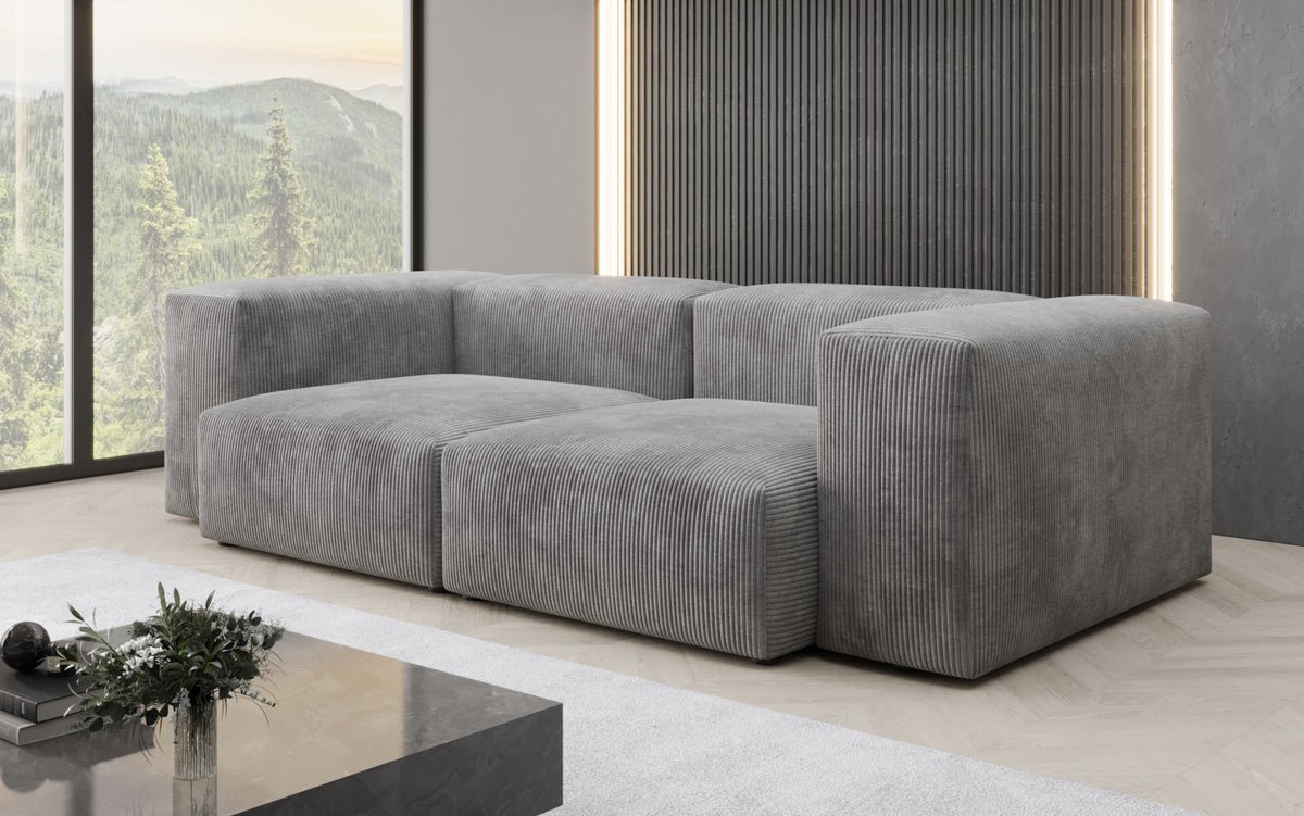 Designer 2-zits bank Snug in Ribstof