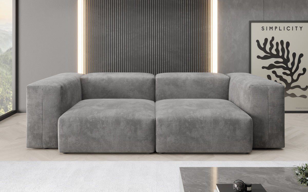 Designer 2-zits bank Snug in Ribstof