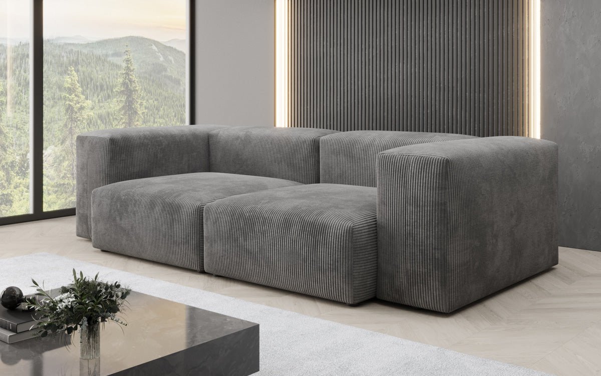 Designer 2-zits bank Snug in Ribstof