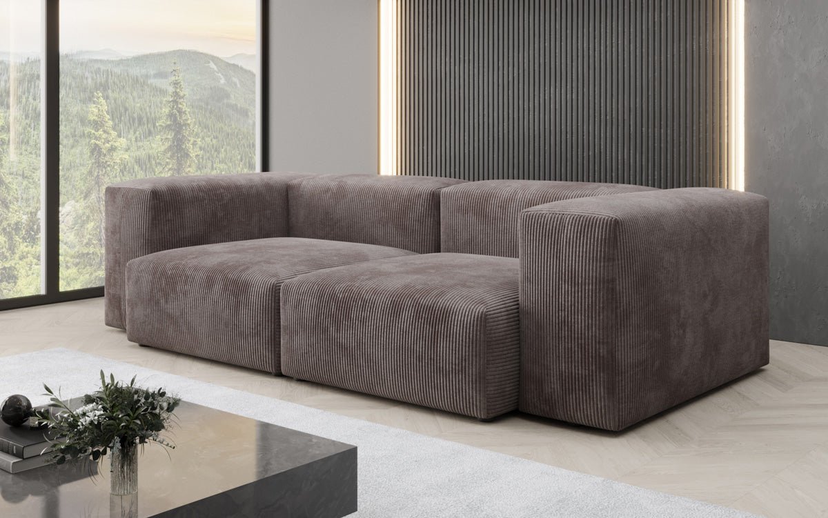 Designer 2-zits bank Snug in Ribstof