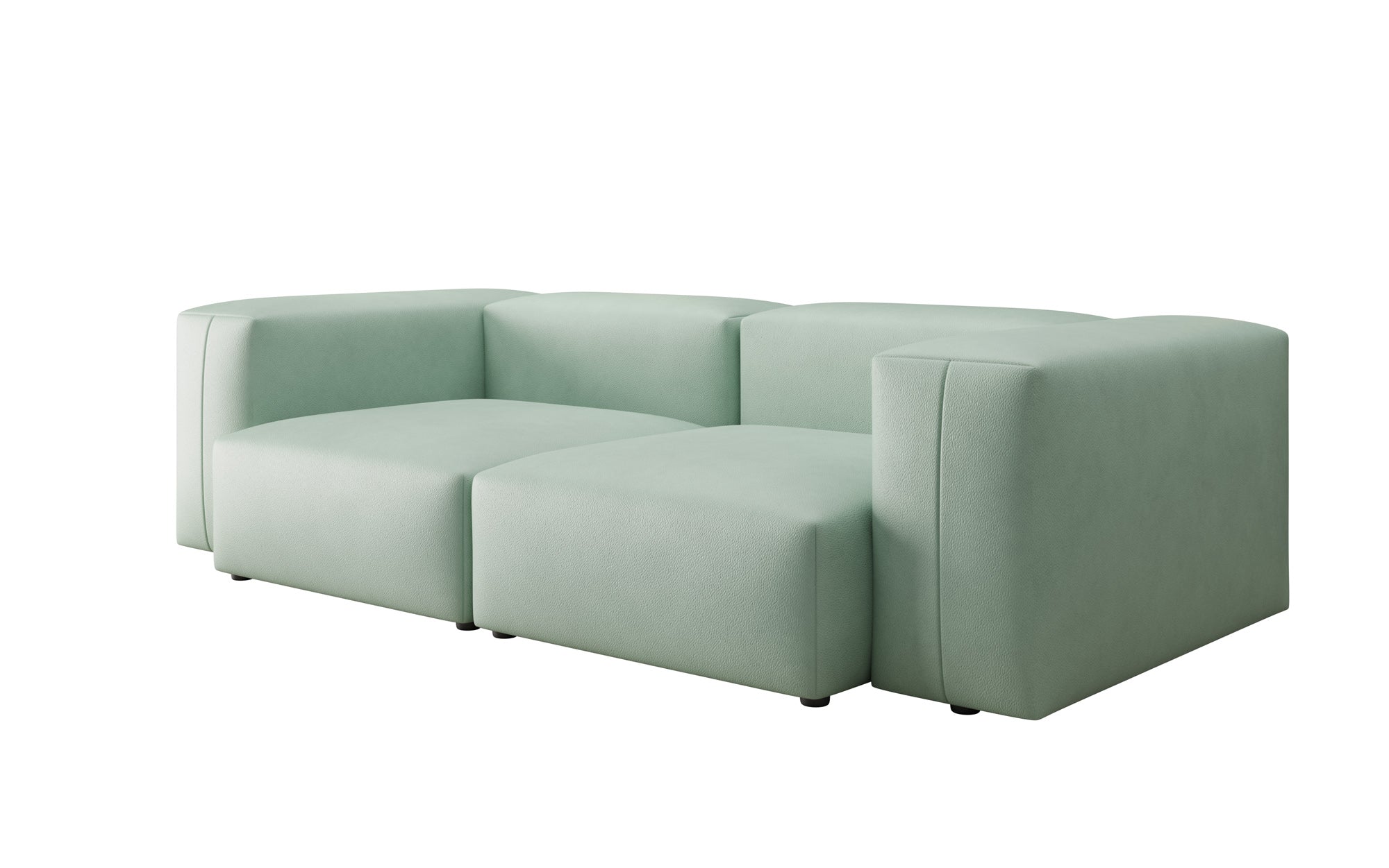 Designer 2-zits bank Snug van echt leer