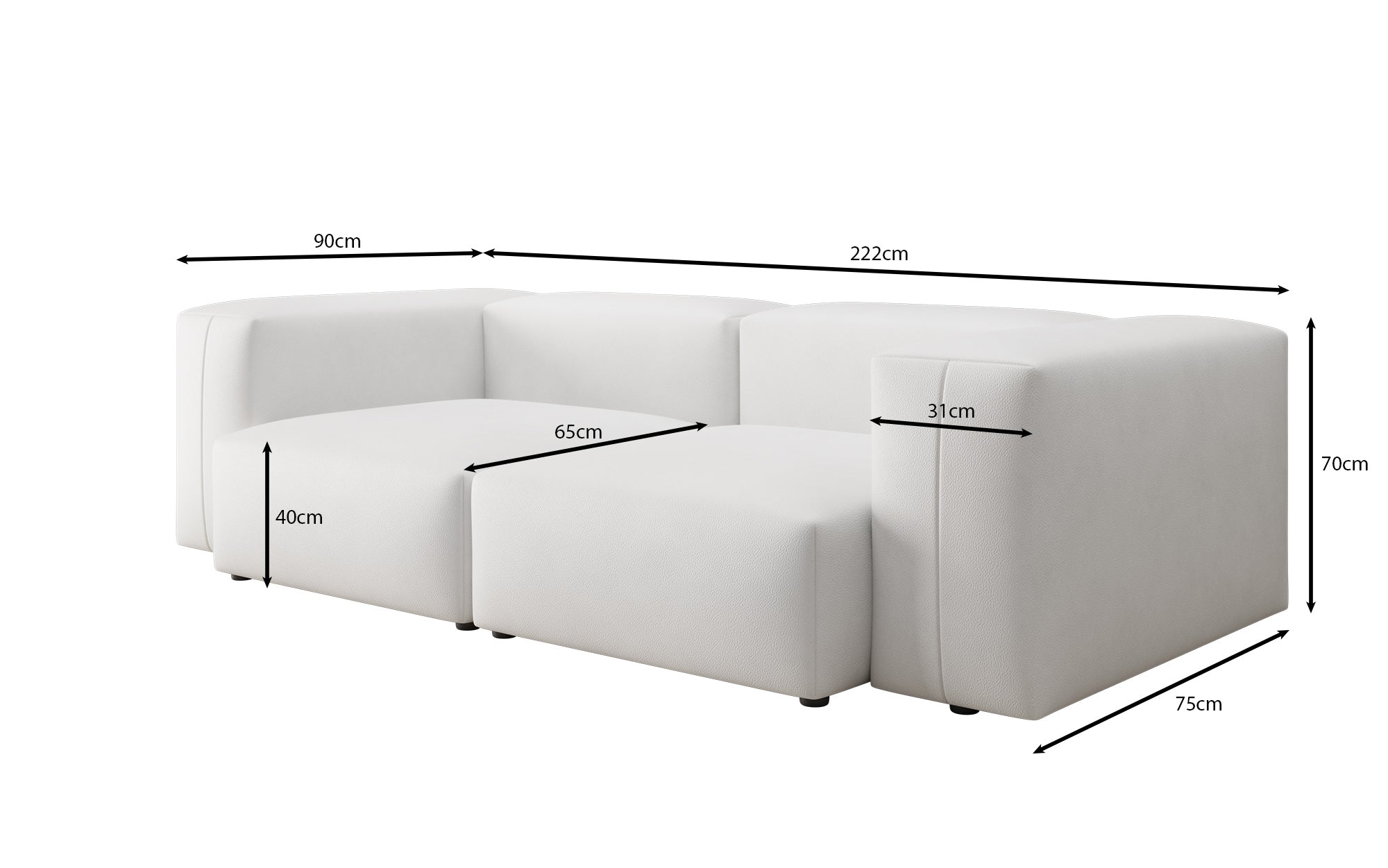 Designer 2-zits bank Snug van echt leer