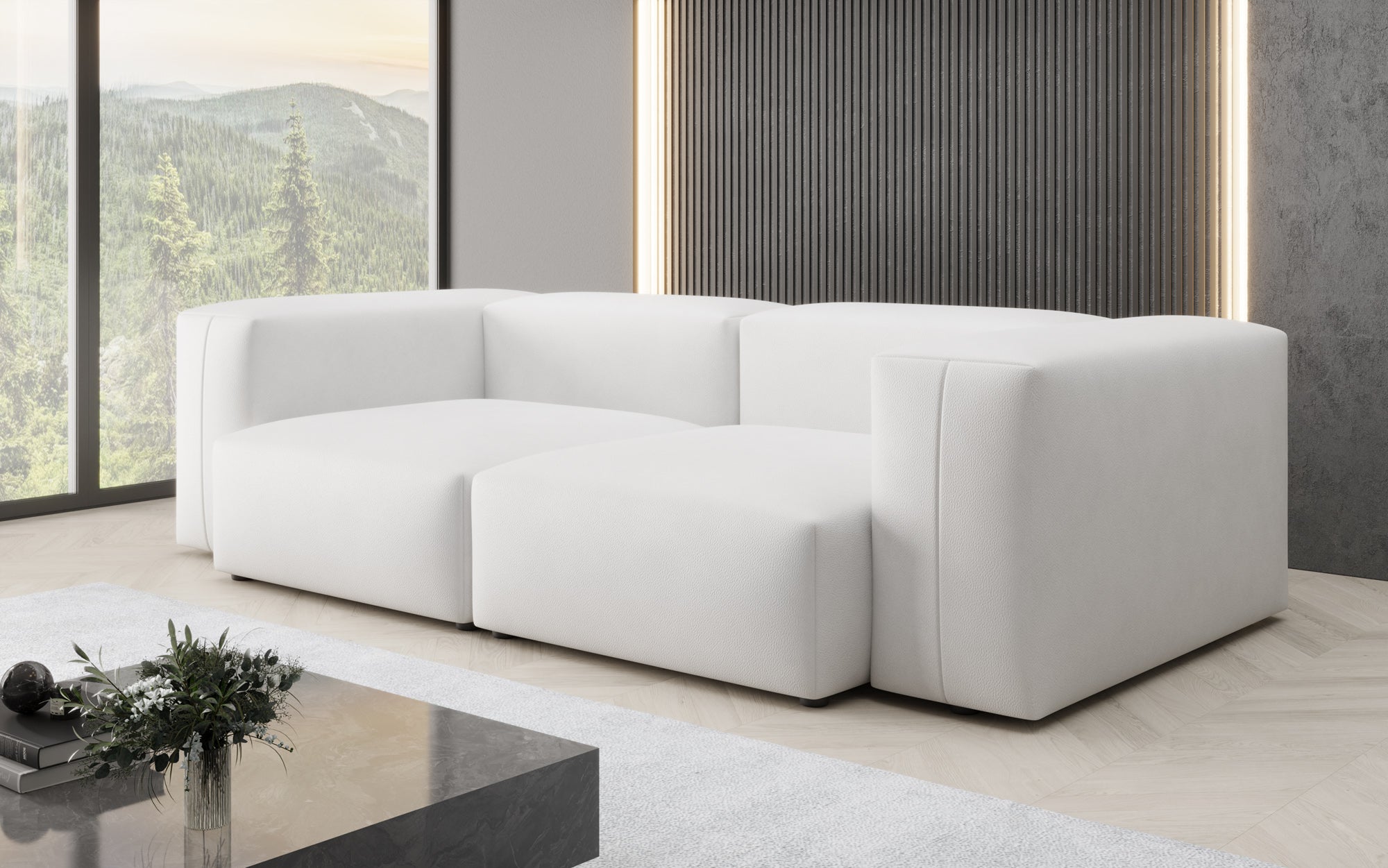 Designer 2-zits bank Snug van echt leer