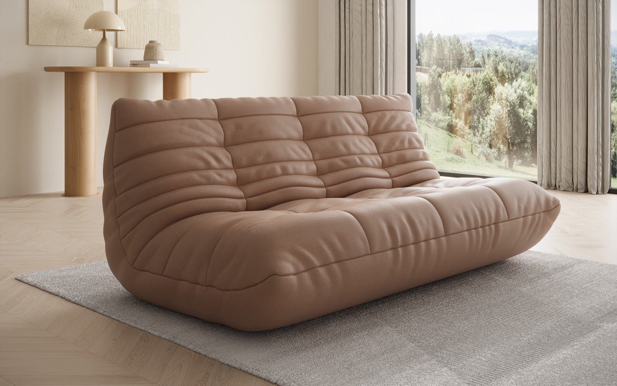 Designer 3 Sitzer Sofa Calmo in Echtleder