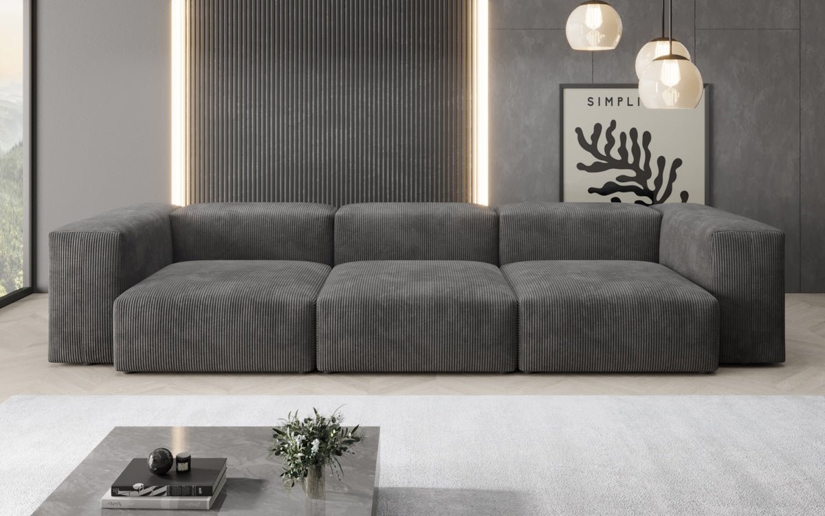 Designer 2-zits bank Snug in Ribstof