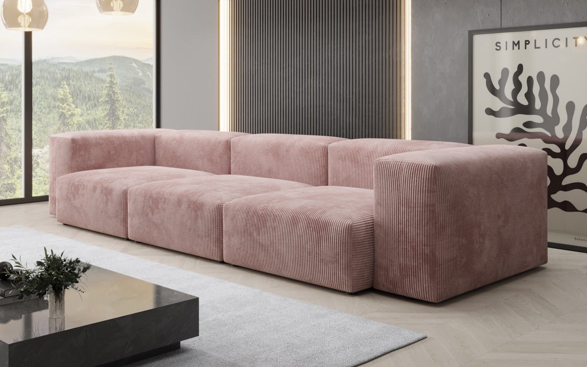 Designer 2-zits bank Snug in Ribstof