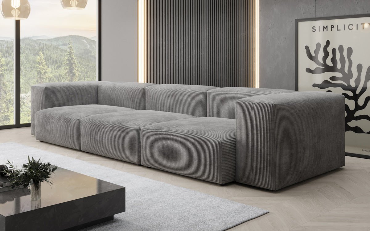 Designer 2-zits bank Snug in Ribstof
