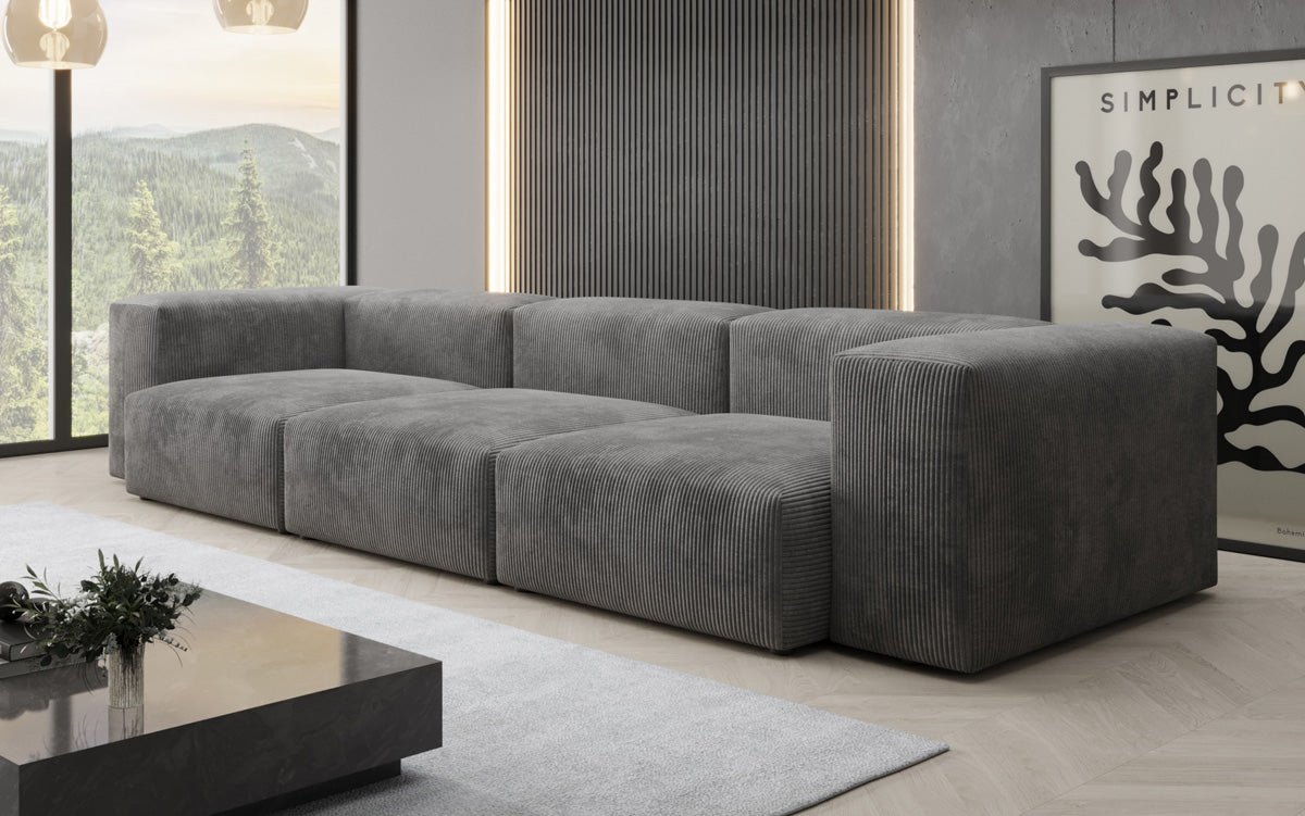 Designer 2-zits bank Snug in Ribstof