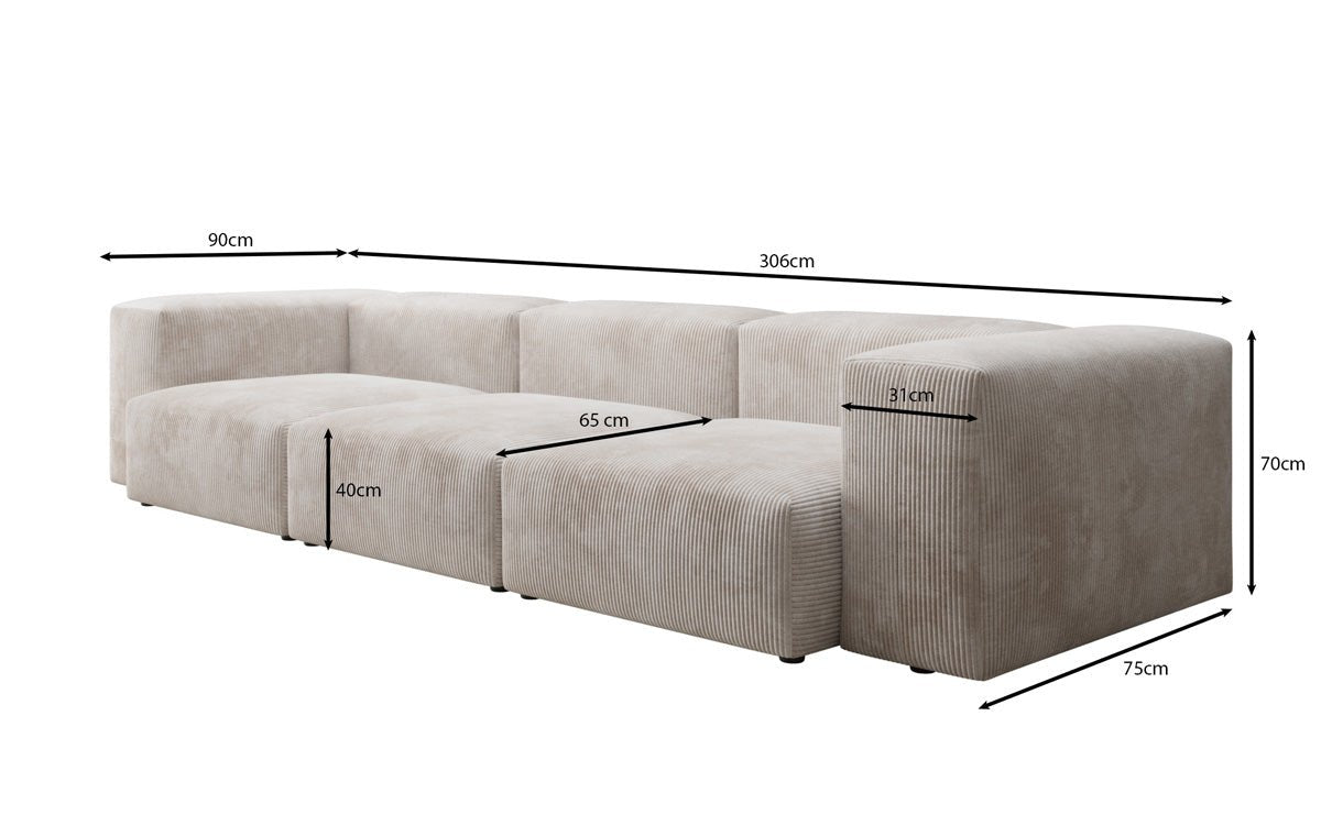 Designer 2-zits bank Snug in Ribstof