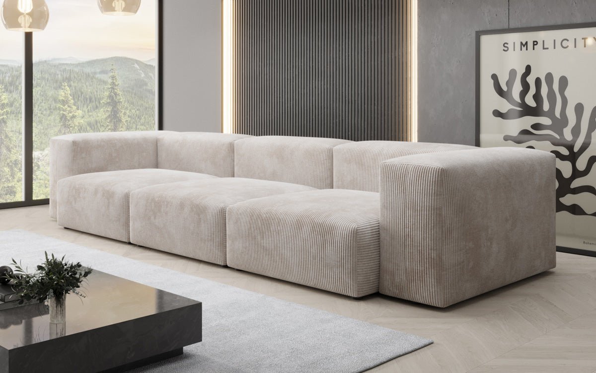 Designer 2-zits bank Snug in Ribstof